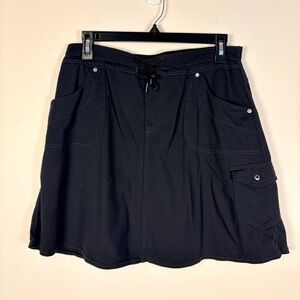 Kuhl Black Athletic Skort Pockets Drawstring Waist Hiking Skirt
